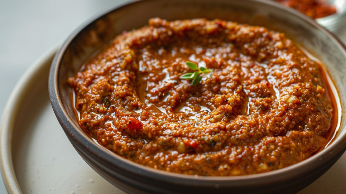 Leckeres und einfaches Muhammara Rezept: Paprika-Walnuss-Dip (vegan)