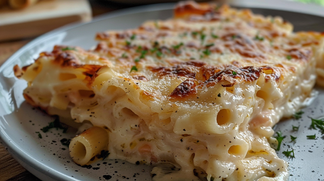 Nudelauflauf mit Schinken und Käse